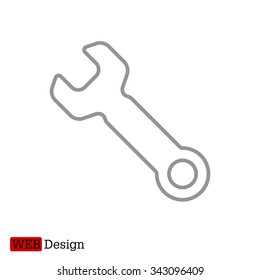 wrench line icon , vector illustration
