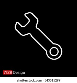wrench line icon , vector illustration