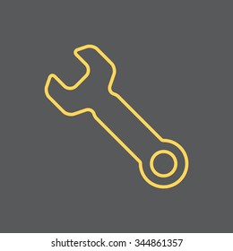 wrench line icon , vector illustration