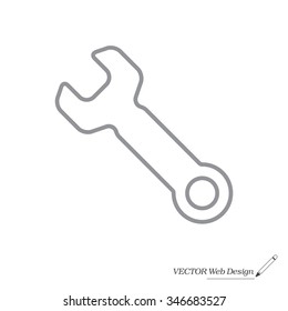 wrench line icon , vector illustration