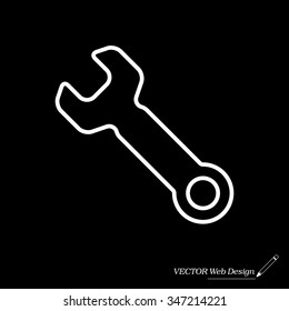 wrench line icon , vector illustration