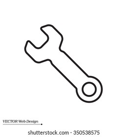 wrench line icon , vector illustration