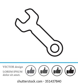 wrench line icon , vector illustration