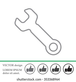 wrench line icon , vector illustration