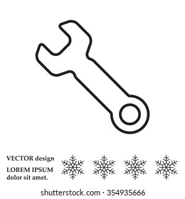 wrench line icon , vector illustration