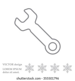 wrench line icon , vector illustration