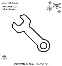 wrench line icon , vector illustration