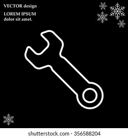 wrench line icon , vector illustration