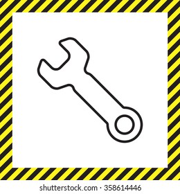 wrench line icon , vector illustration