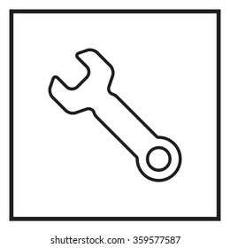 wrench line icon , vector illustration
