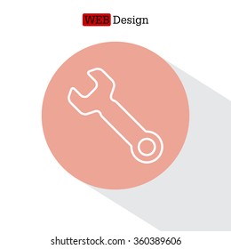 wrench line icon , vector illustration