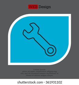 wrench line icon , vector illustration