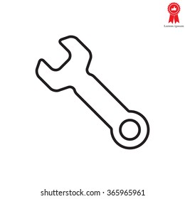 wrench line icon , vector illustration