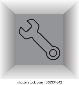 wrench line icon , vector illustration