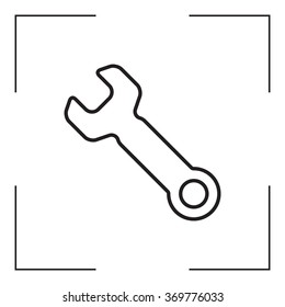 wrench line icon , vector illustration