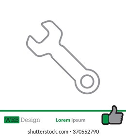 wrench line icon , vector illustration