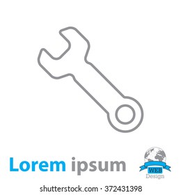wrench line icon , vector illustration