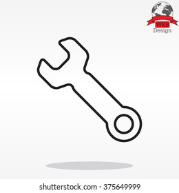 wrench line icon , vector illustration
