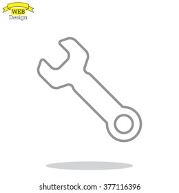 wrench line icon , vector illustration