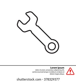 wrench line icon , vector illustration