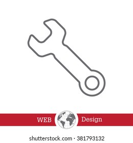 wrench line icon , vector illustration
