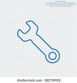 wrench line icon , vector illustration