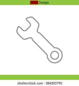 wrench line icon , vector illustration