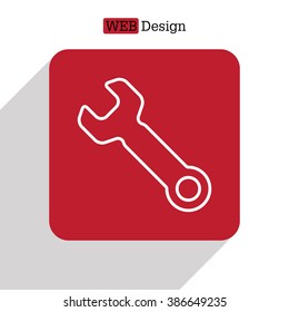 wrench line icon , vector illustration