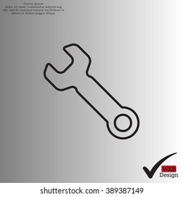 wrench line icon , vector illustration