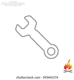 wrench line icon , vector illustration