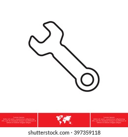 wrench line icon , vector illustration