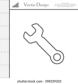 wrench line icon , vector illustration