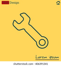 wrench line icon , vector illustration