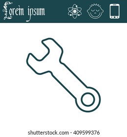 wrench line icon , vector illustration