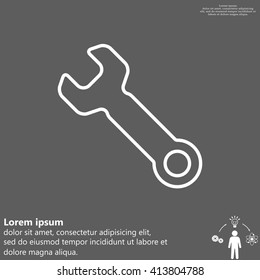 wrench line icon , vector illustration