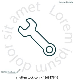 wrench line icon , vector illustration