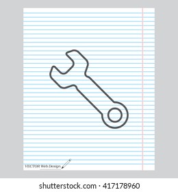 wrench line icon , vector illustration