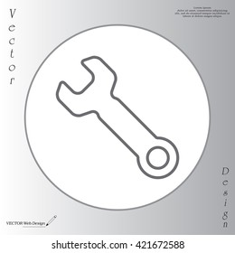 wrench line icon , vector illustration