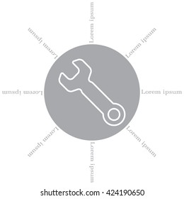 wrench line icon , vector illustration