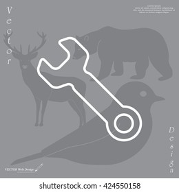 wrench line icon , vector illustration
