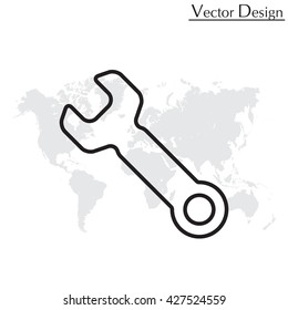 wrench line icon , vector illustration