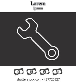wrench line icon , vector illustration