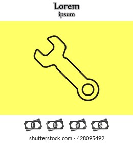 wrench line icon , vector illustration
