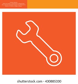 wrench line icon , vector illustration