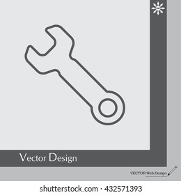 wrench line icon , vector illustration