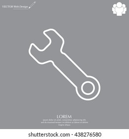 wrench line icon , vector illustration