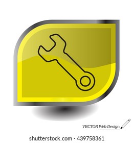 wrench line icon , vector illustration