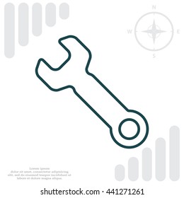 wrench line icon , vector illustration