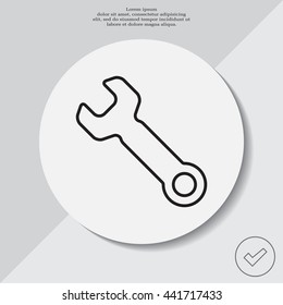 wrench line icon , vector illustration