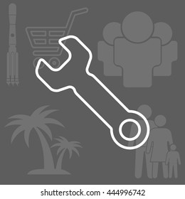wrench line icon , vector illustration